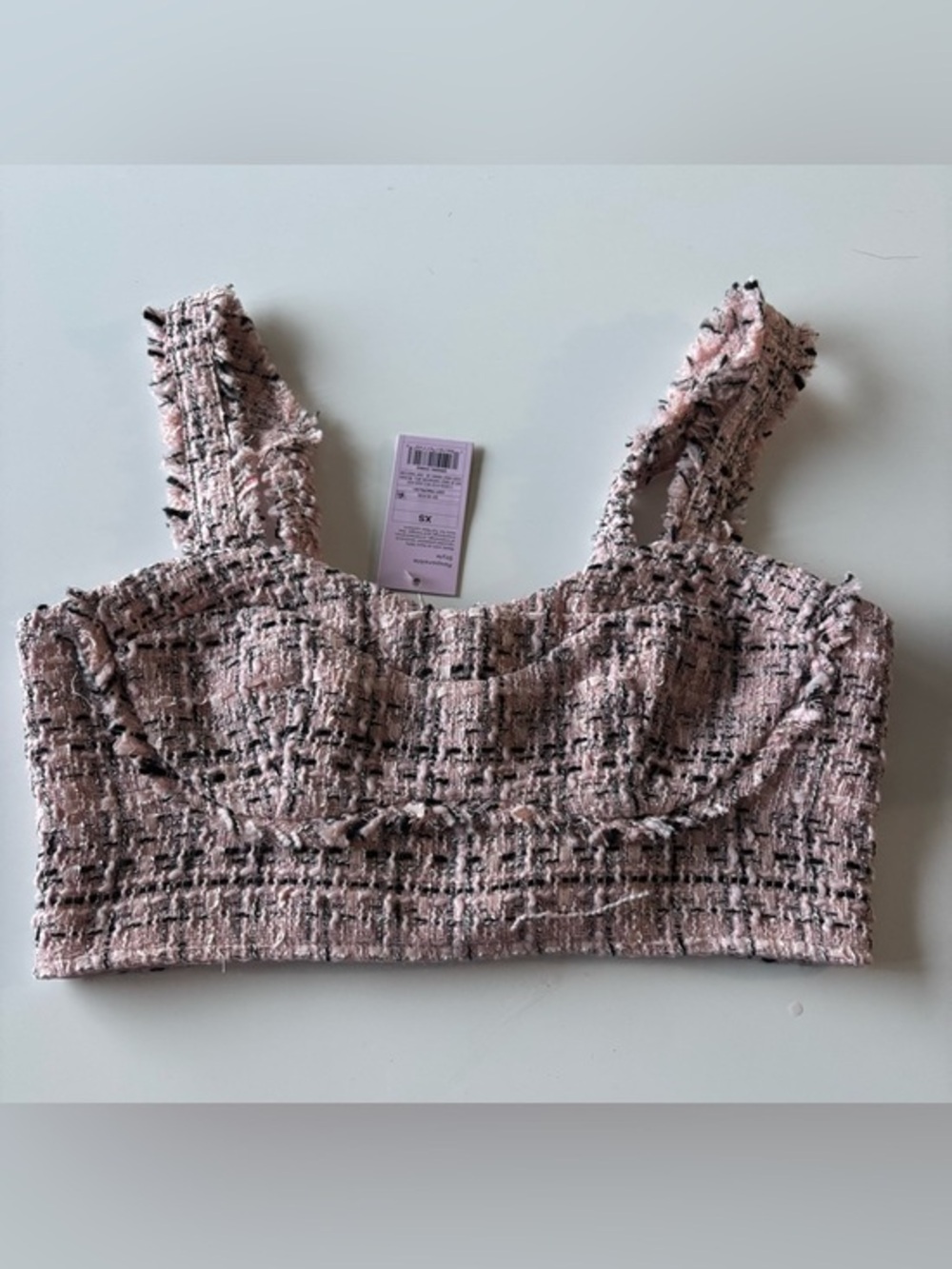 wild fable Pink Tweed Cropped Bustier Top